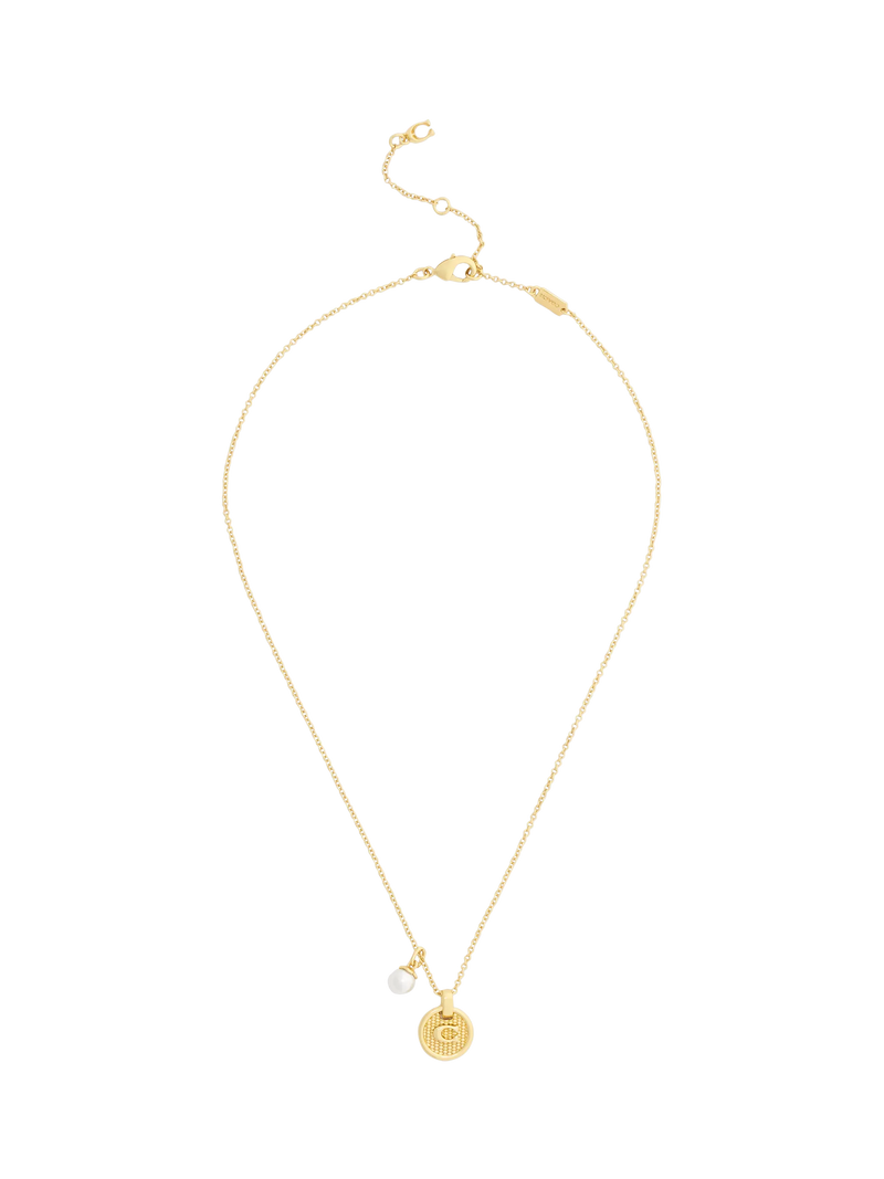 Coach gold-toned disc pendant necklace imported from the UK