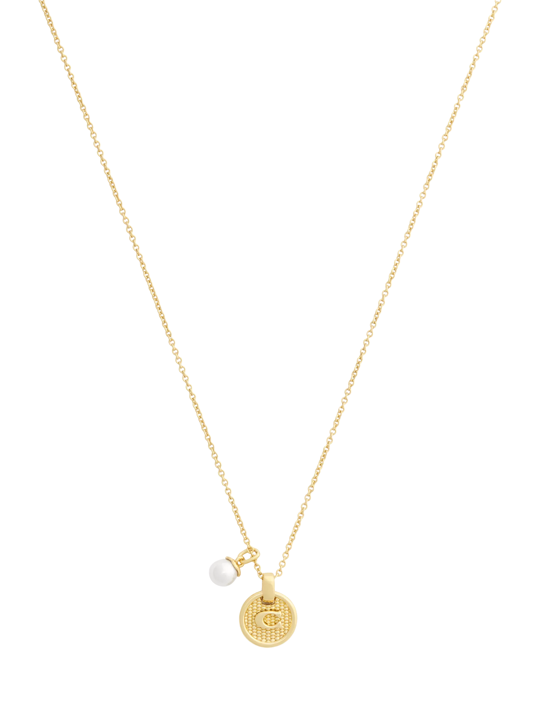 Coach gold-toned disc pendant necklace imported from the UK