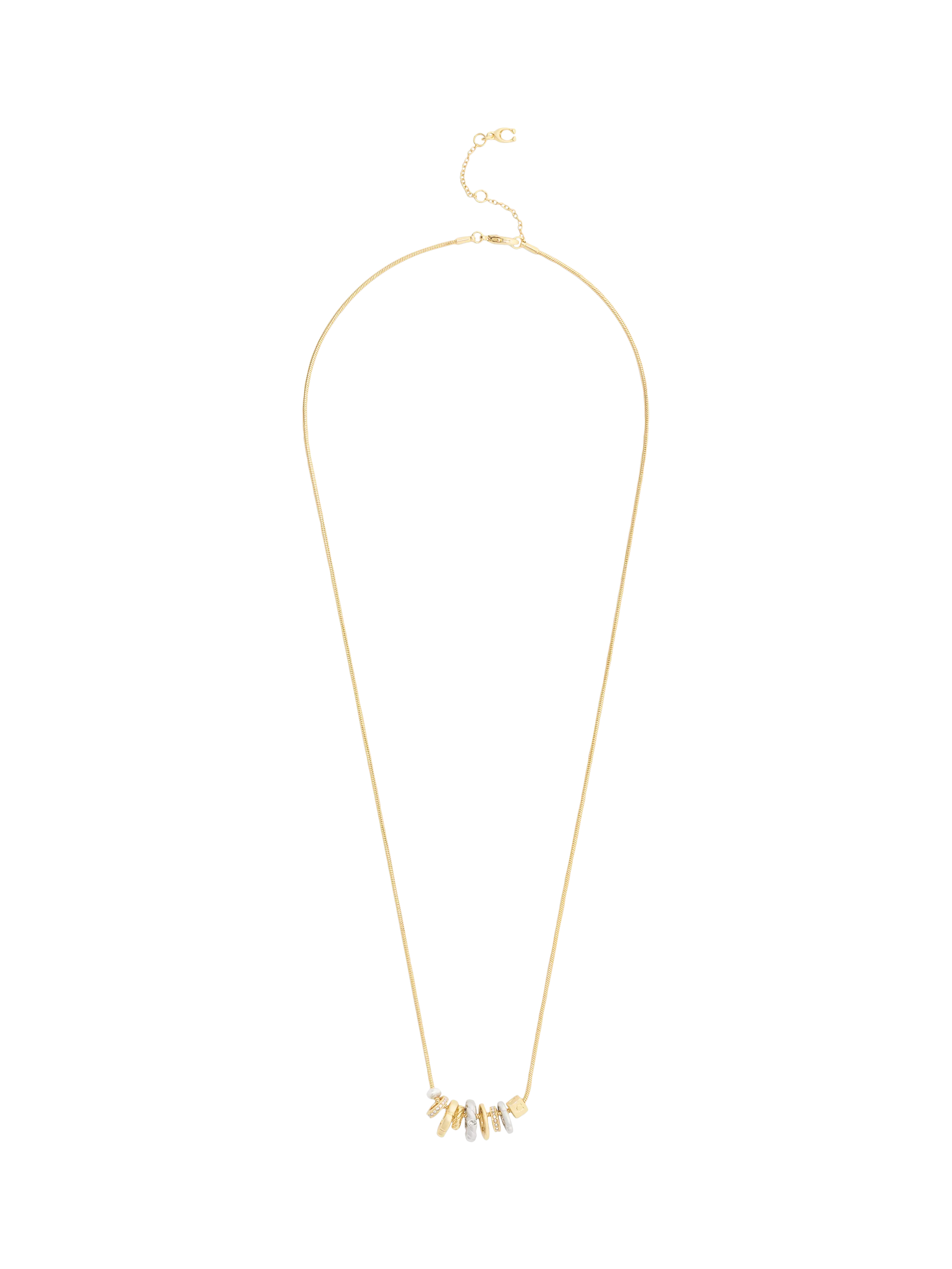 Coach Rondelle long charm necklace two tone, imported from the UK