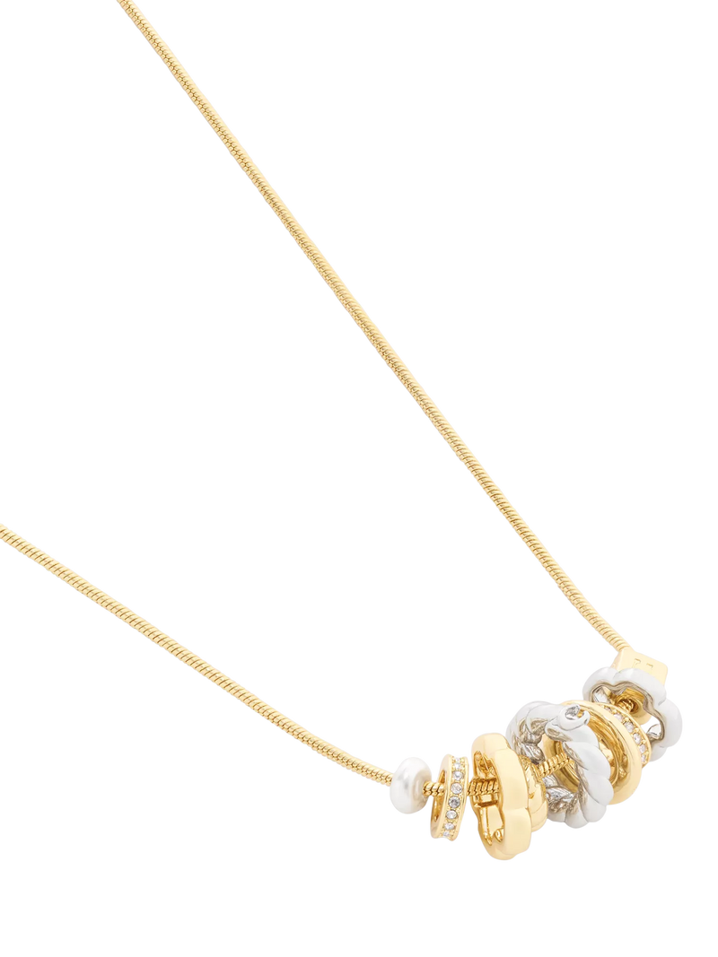 Coach Rondelle long charm necklace two tone, imported from the UK