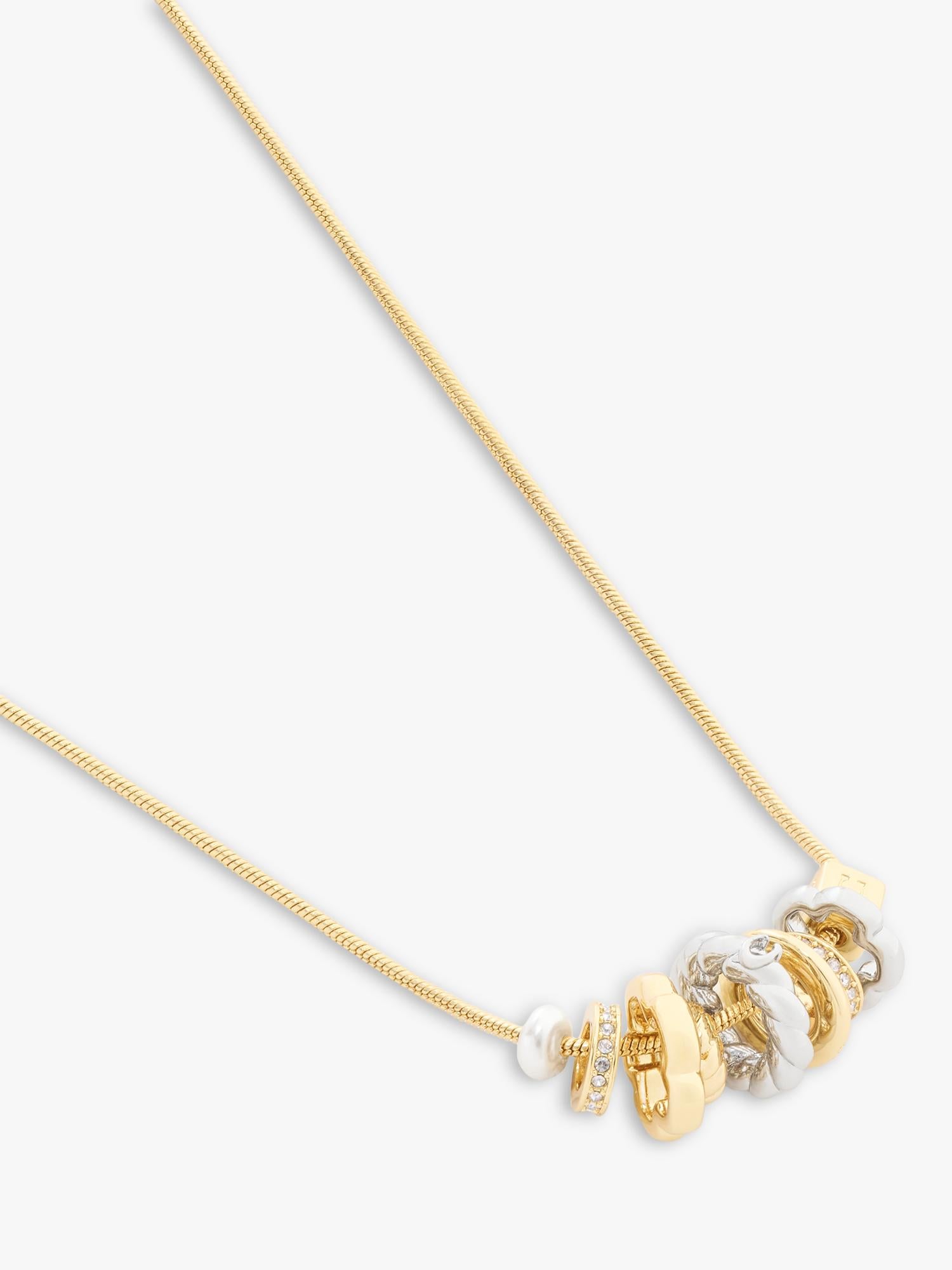 Coach Rondelle long charm necklace two tone, imported from the UK