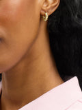 Coach Twist Huggie Earrings gold tone cubic zirconia, imported from the UK