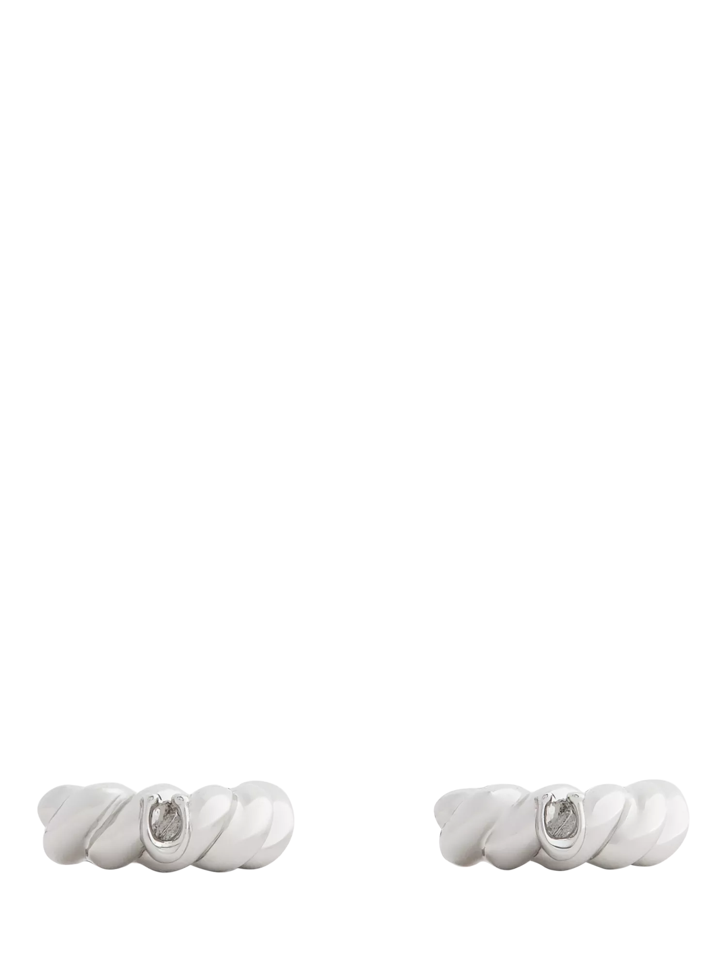 Coach twist huggie hoop earrings rhodium 13mm, UK version
