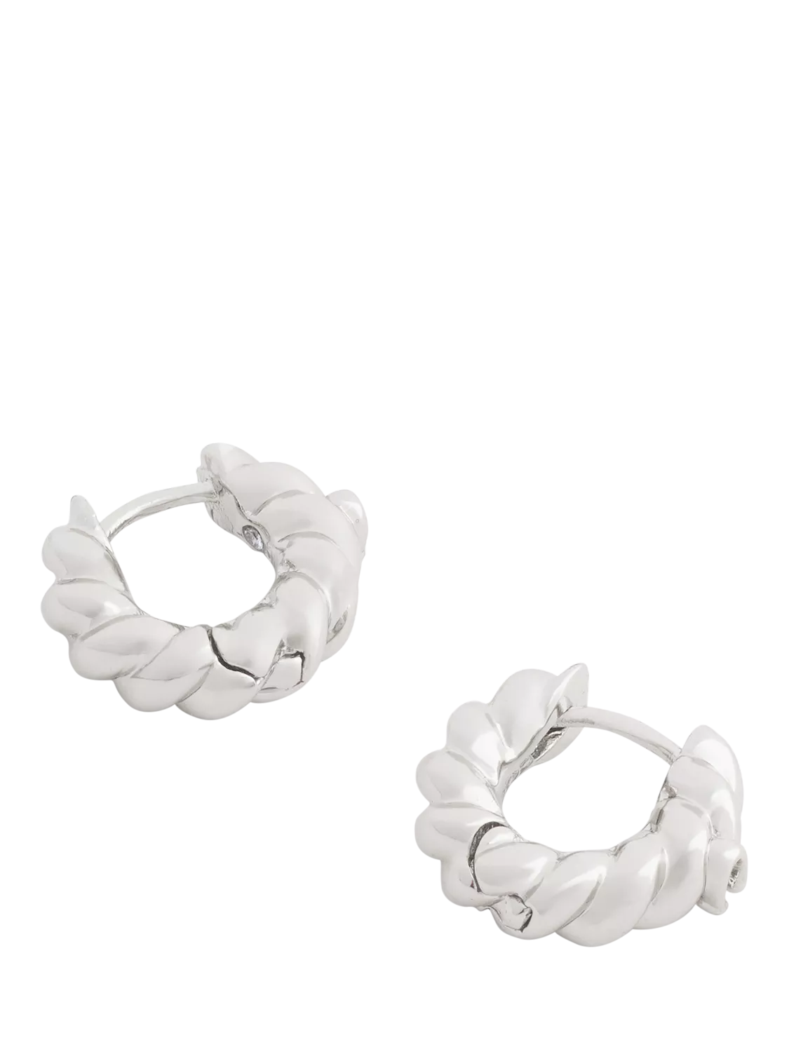 Coach twist huggie hoop earrings rhodium 13mm, UK version
