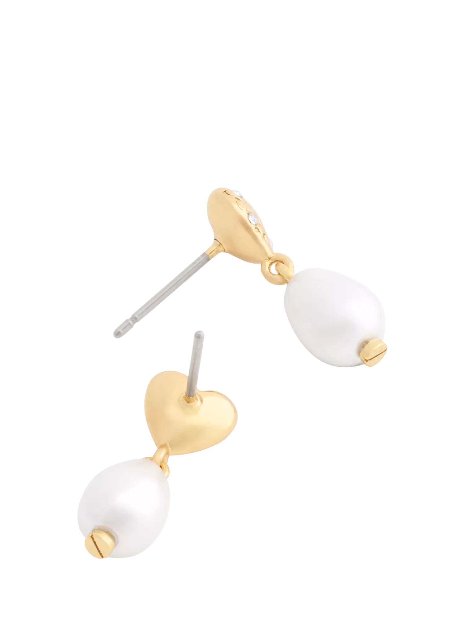 Coach heart drop pearl earrings, UK version