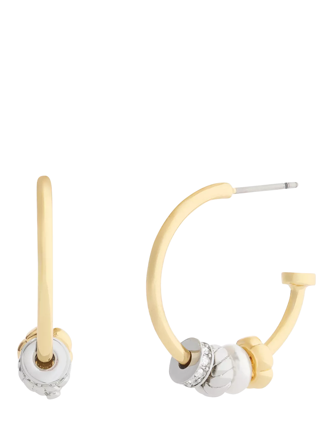 Coach Rondelle Charm Hoop Earrings in gold toned metal - British product