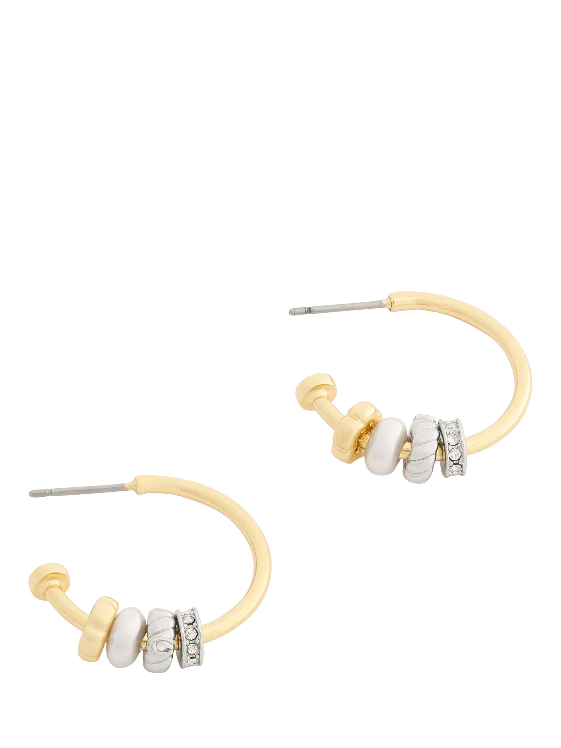 Coach Rondelle Charm Hoop Earrings in gold toned metal - British product
