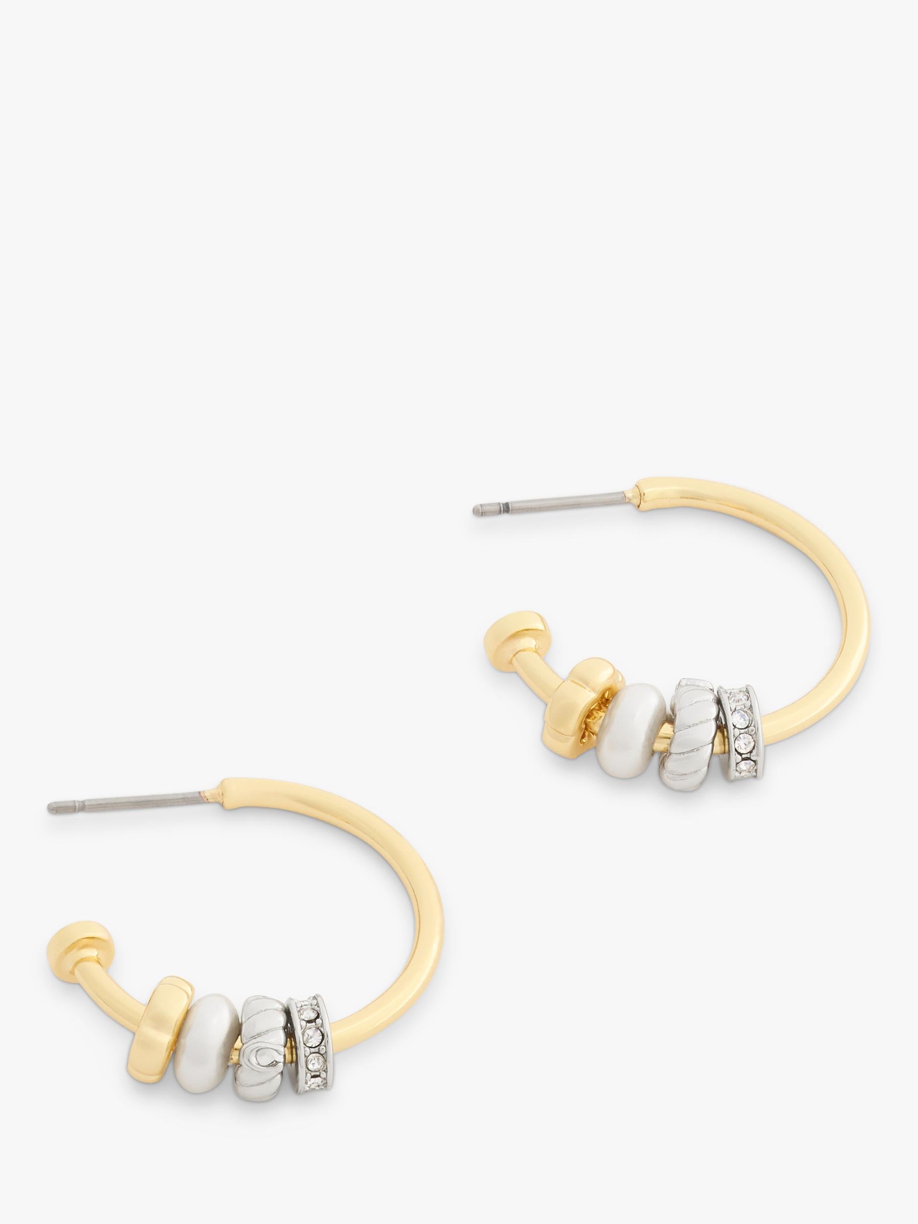 Coach Rondelle Charm Hoop Earrings in gold toned metal - British product
