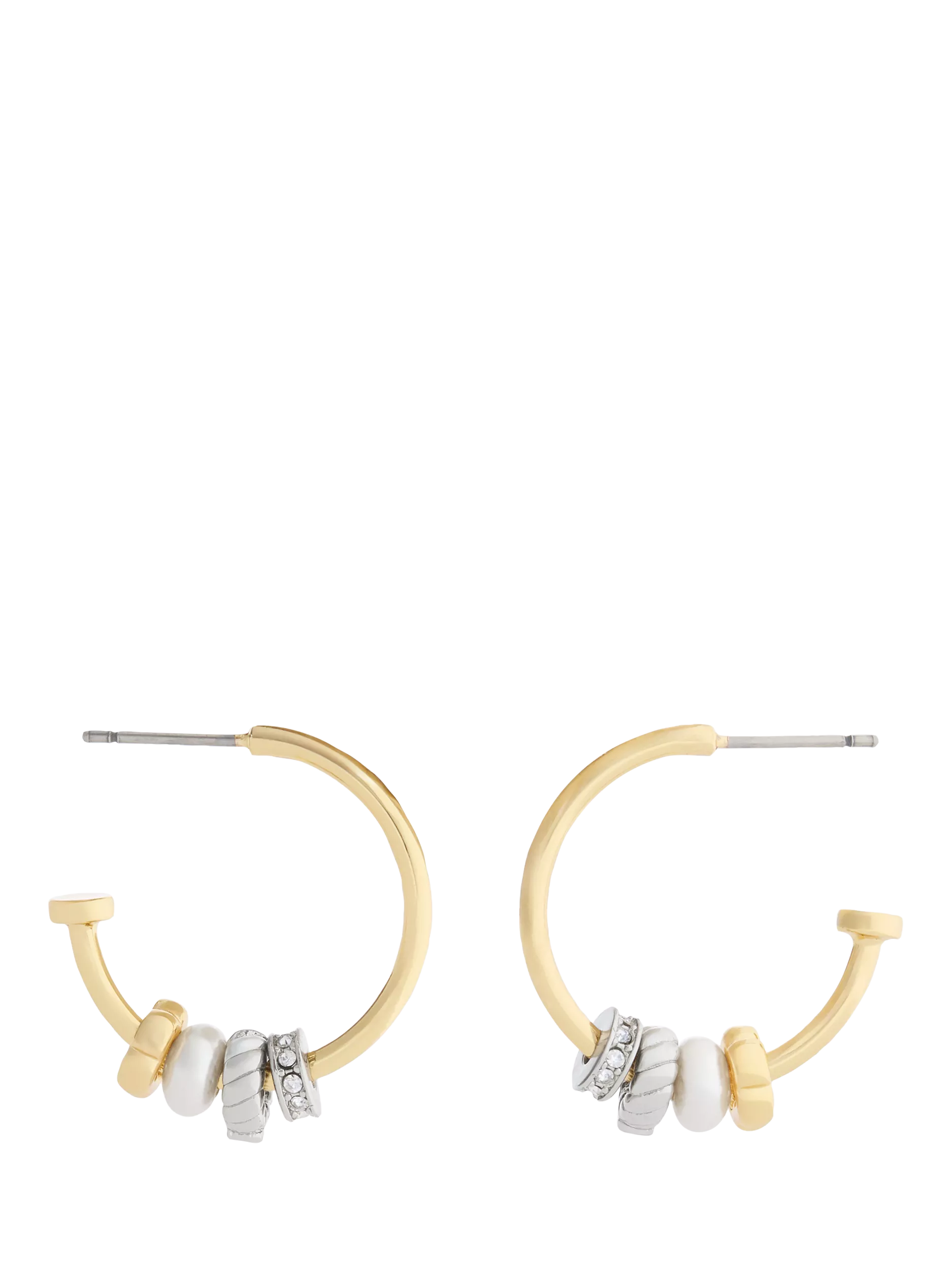 Coach Rondelle Charm Hoop Earrings in gold toned metal - British product