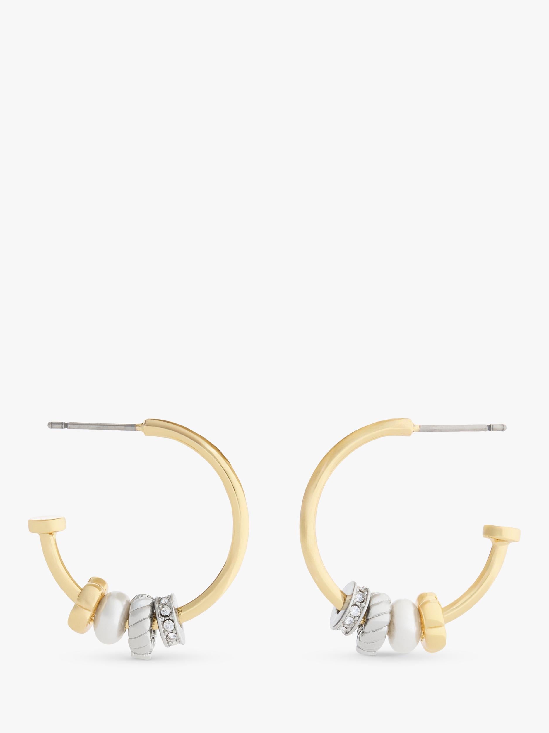 Coach Rondelle Charm Hoop Earrings in gold toned metal - British product