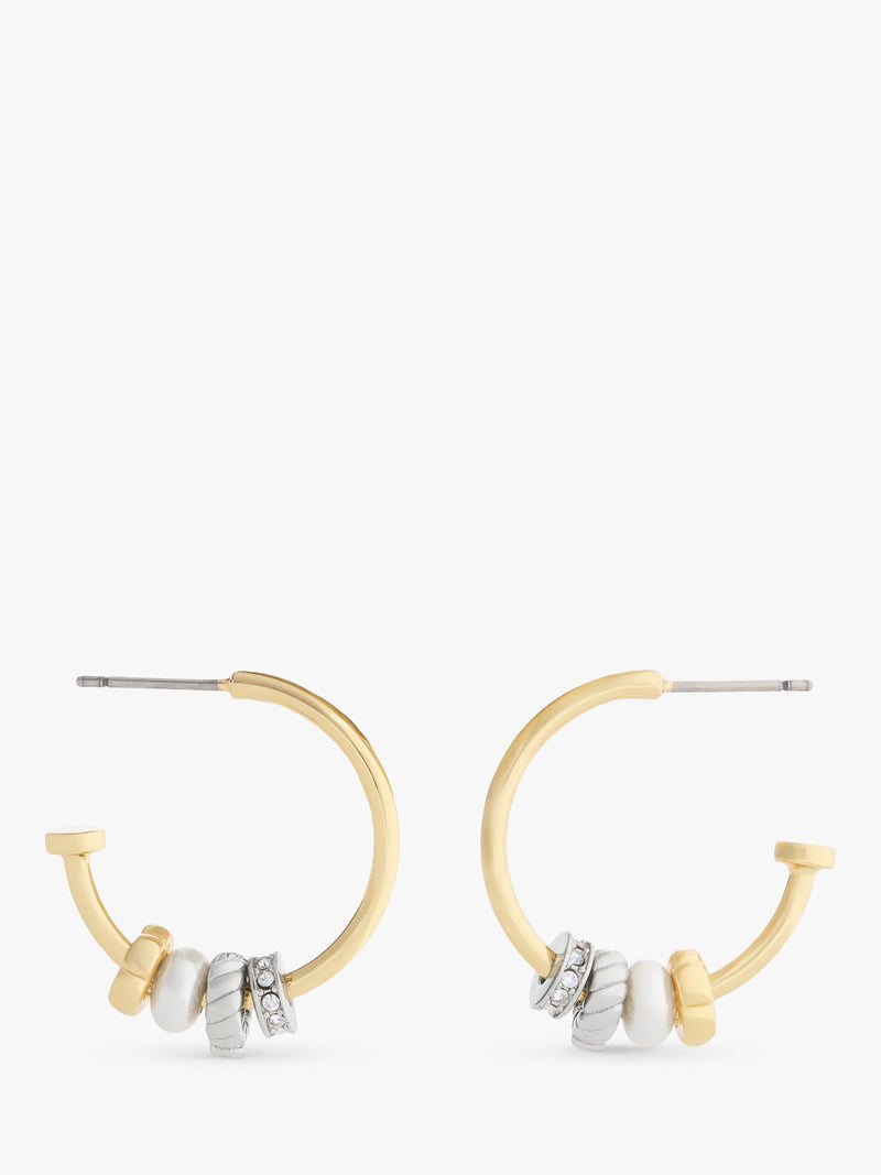 Coach Rondelle Charm Hoop Earrings in gold toned metal - British product