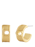 Coach gold textured huggie earrings, imported from the UK