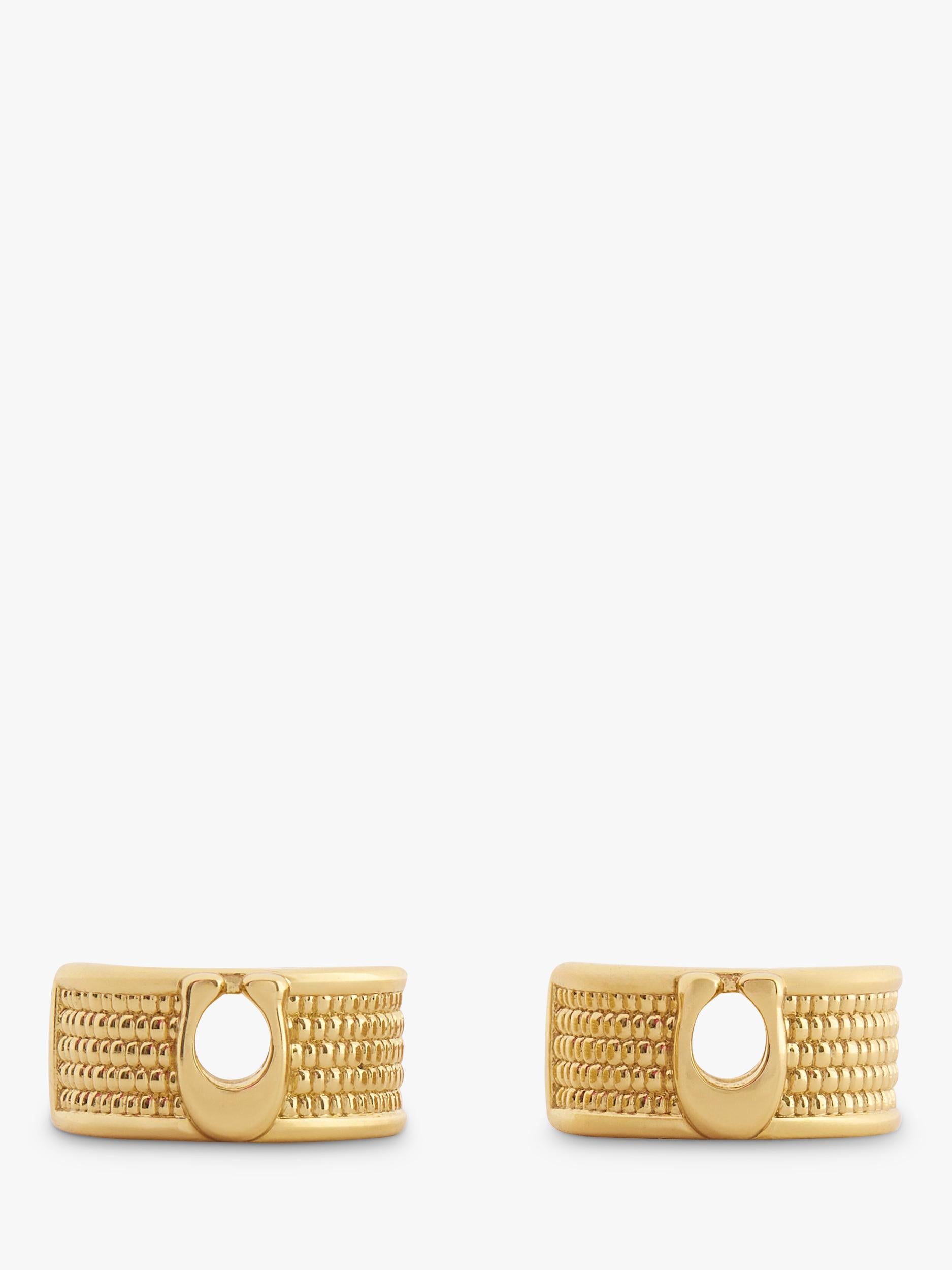 Coach gold textured huggie earrings, imported from the UK