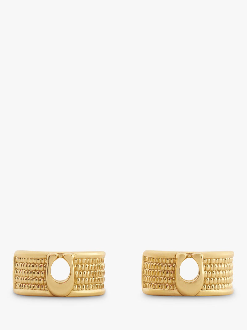 Coach gold textured huggie earrings, imported from the UK