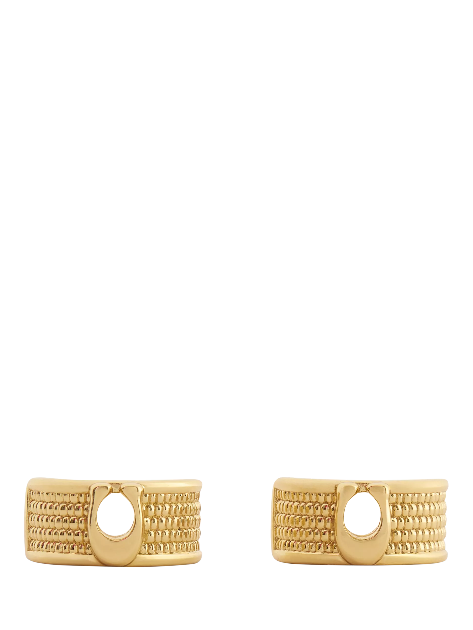 Coach gold textured huggie earrings, imported from the UK