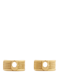 Coach gold textured huggie earrings, imported from the UK