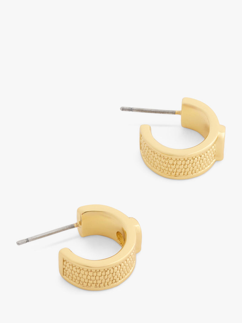 Coach gold textured huggie earrings, imported from the UK