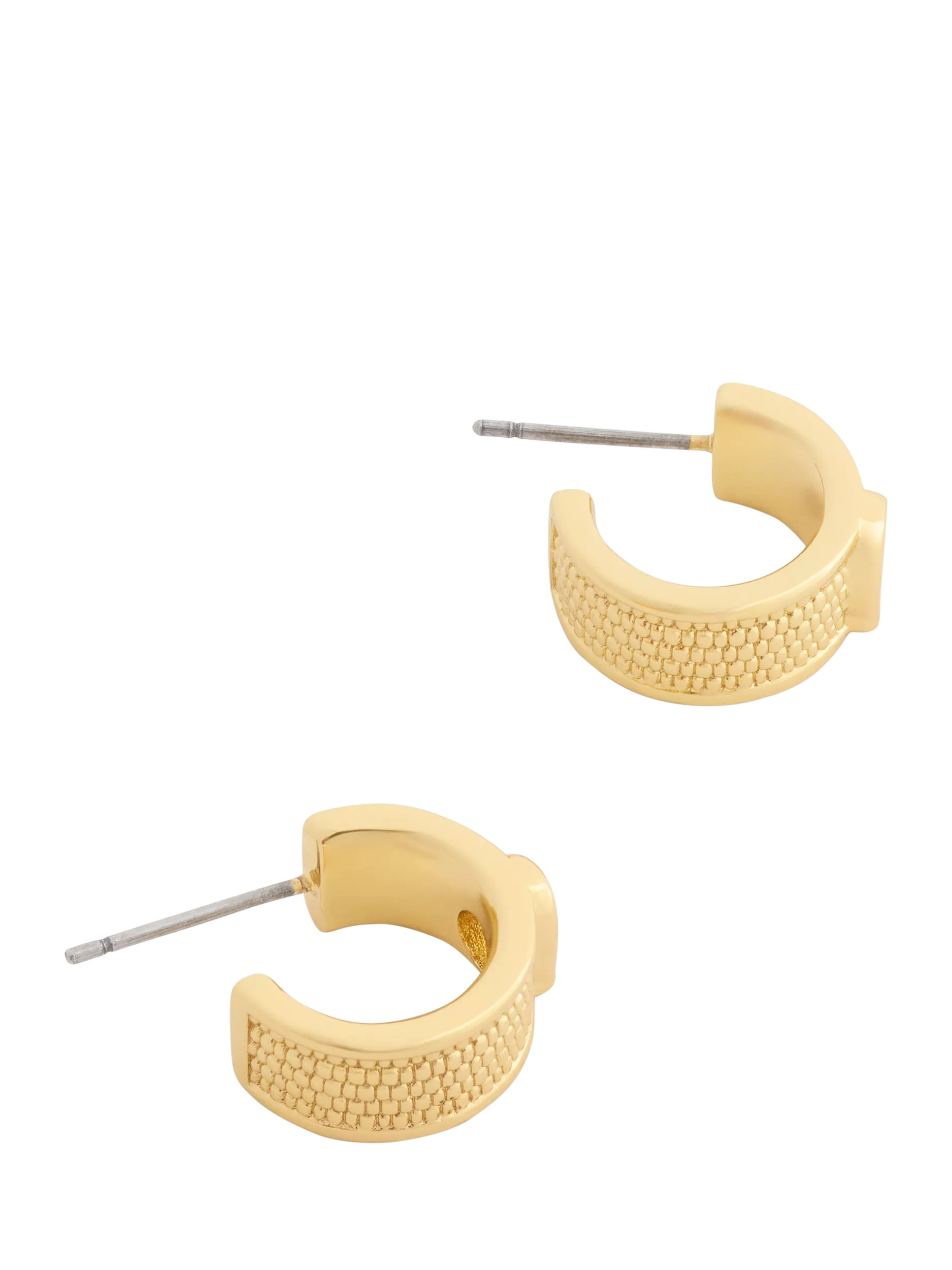 Coach gold textured huggie earrings, imported from the UK