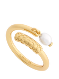 Coach sculpted C drop ring with pearl - British product