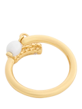 Coach sculpted C drop ring with pearl - British product