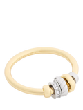 Coach Rondelle charm ring two tone gold size O (British brand)