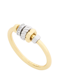 Coach Rondelle charm ring two tone gold size O (British brand)