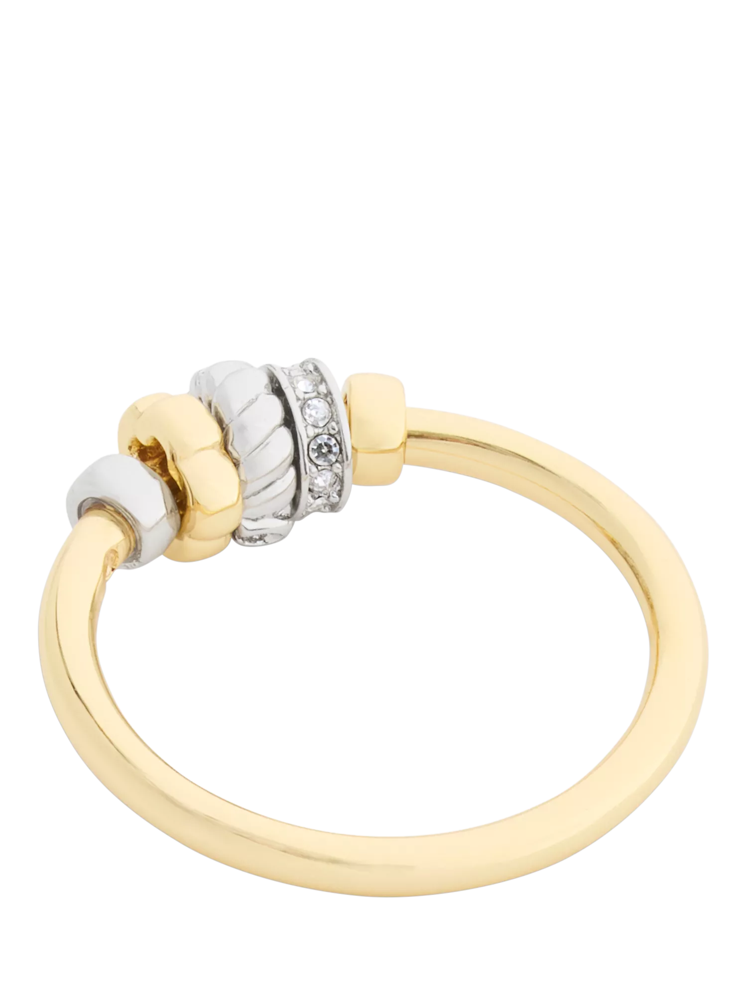 Coach Rondelle charm ring two tone gold size O (British brand)