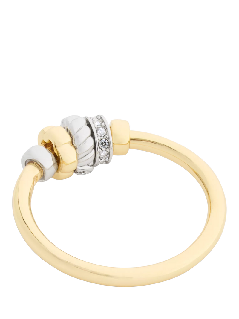 Coach Rondelle charm ring two tone gold size O (British brand)
