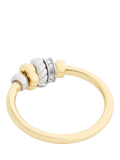 Coach Rondelle charm ring two tone gold size O (British brand)