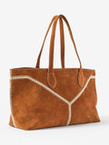 Mint Velvet Blanket Stitch Pure Suede Tote Bag, UK version