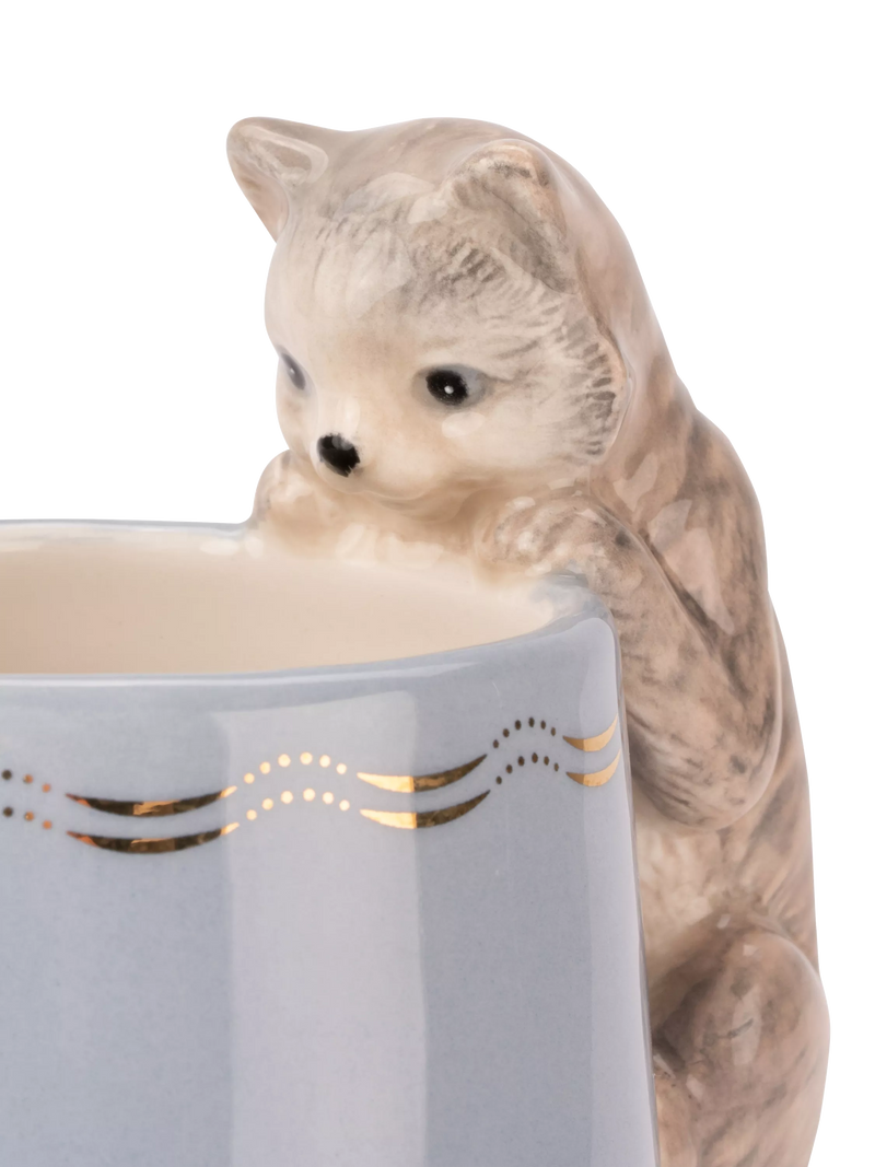 Yvonne Ellen cat ceramic jug blue 340ml - British product