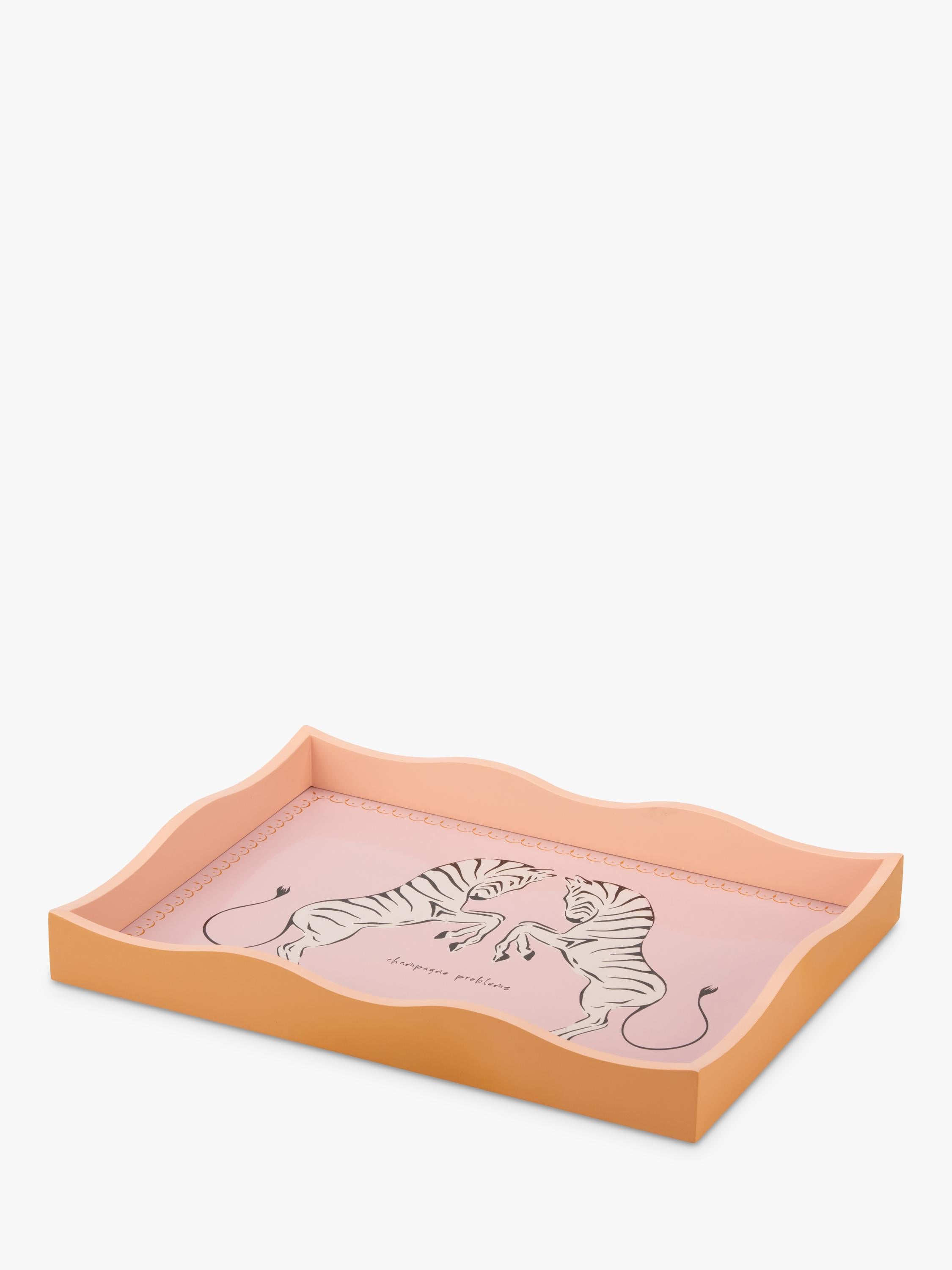 Yvonne Ellen pink zebra tray 30x40cm, UK version