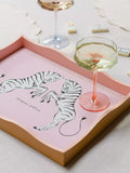 Yvonne Ellen pink zebra tray 30x40cm, UK version