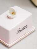 Yvonne Ellen stoneware butter dish with shell design - British product