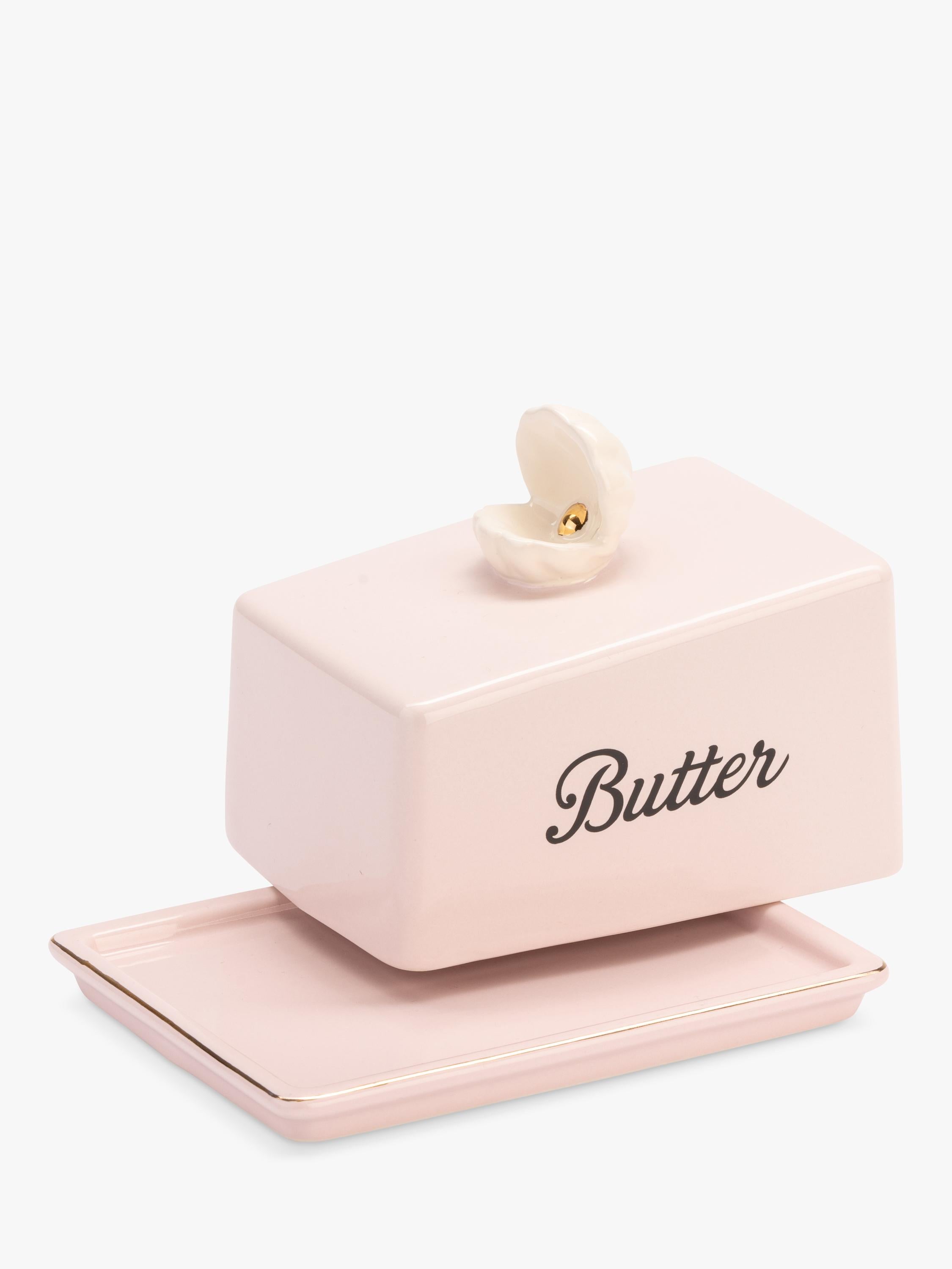 Yvonne Ellen stoneware butter dish with shell design - British product