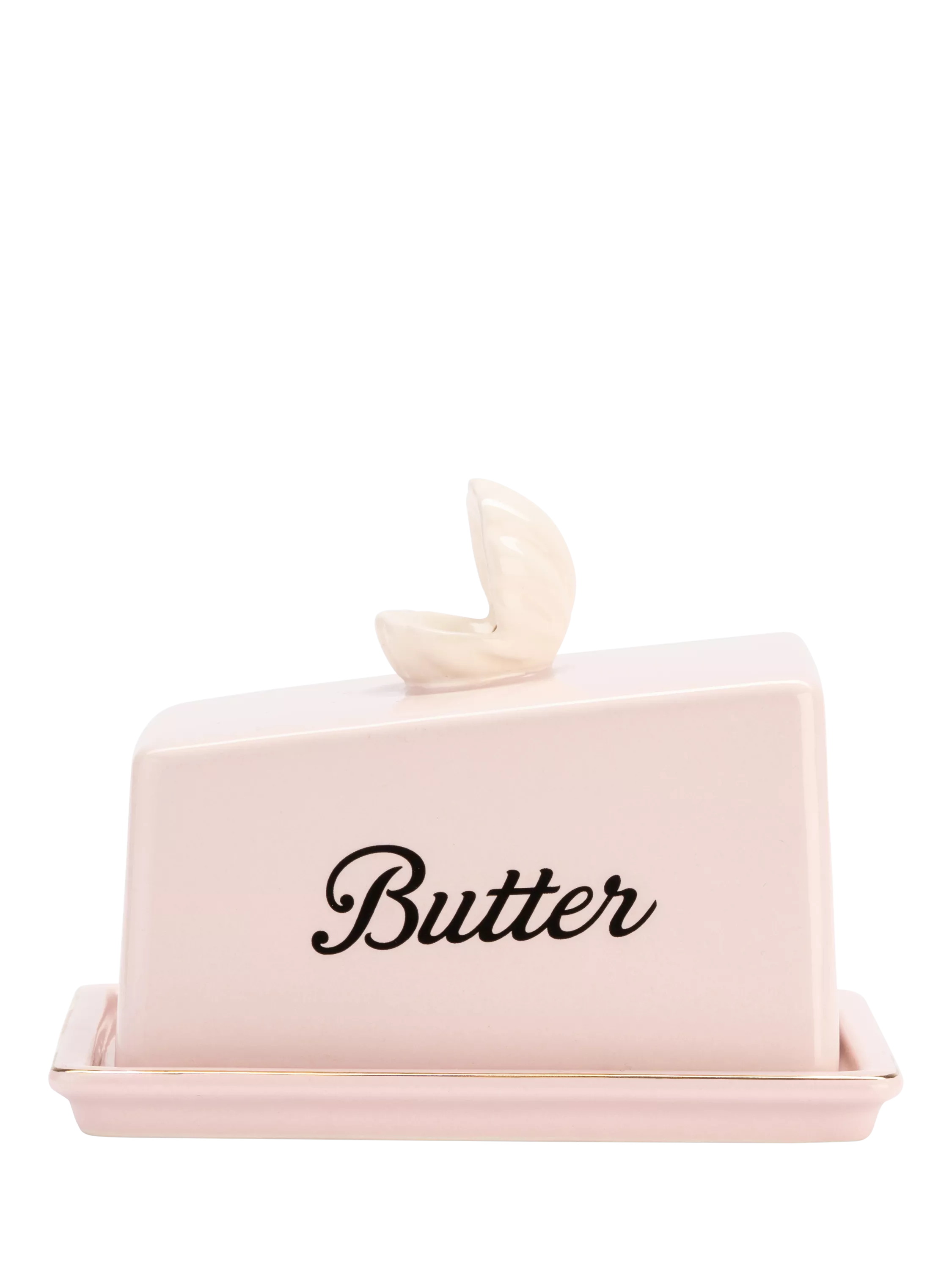 Yvonne Ellen stoneware butter dish with shell design - British product