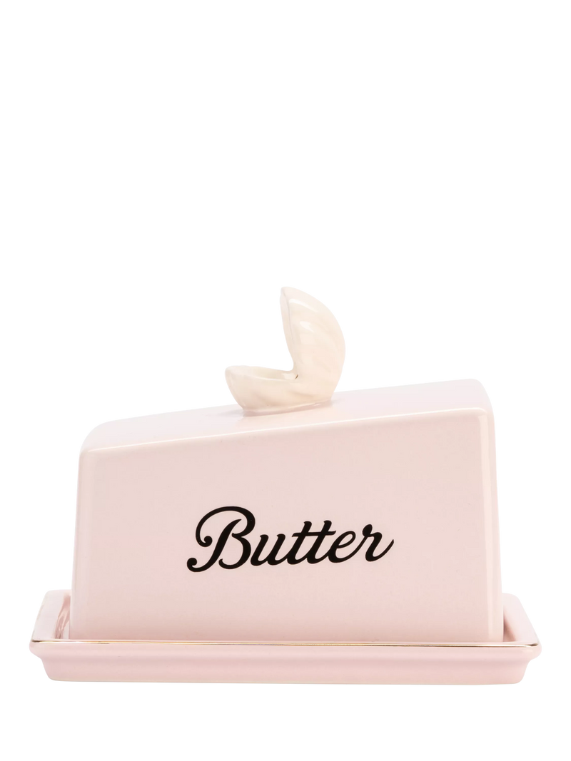 Yvonne Ellen stoneware butter dish with shell design - British product