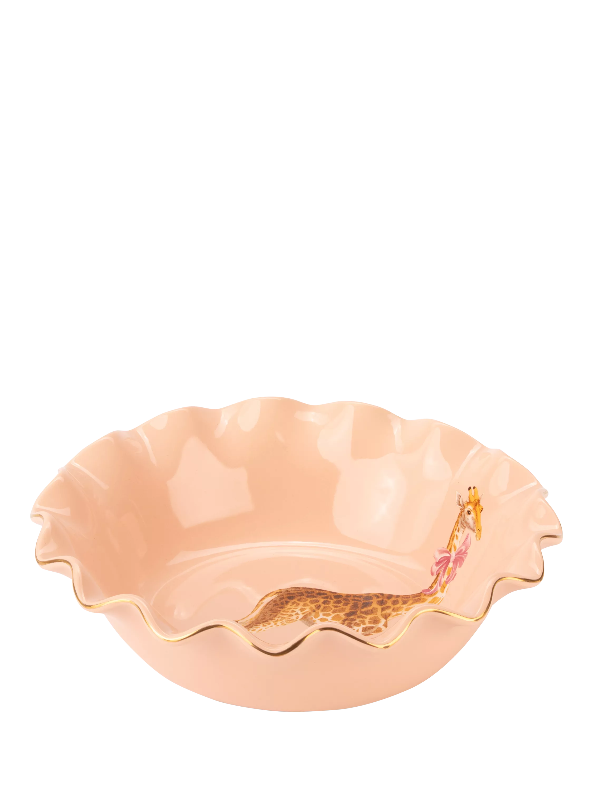 Yvonne Ellen giraffe bone china fruit bowl 28cm pink - British product
