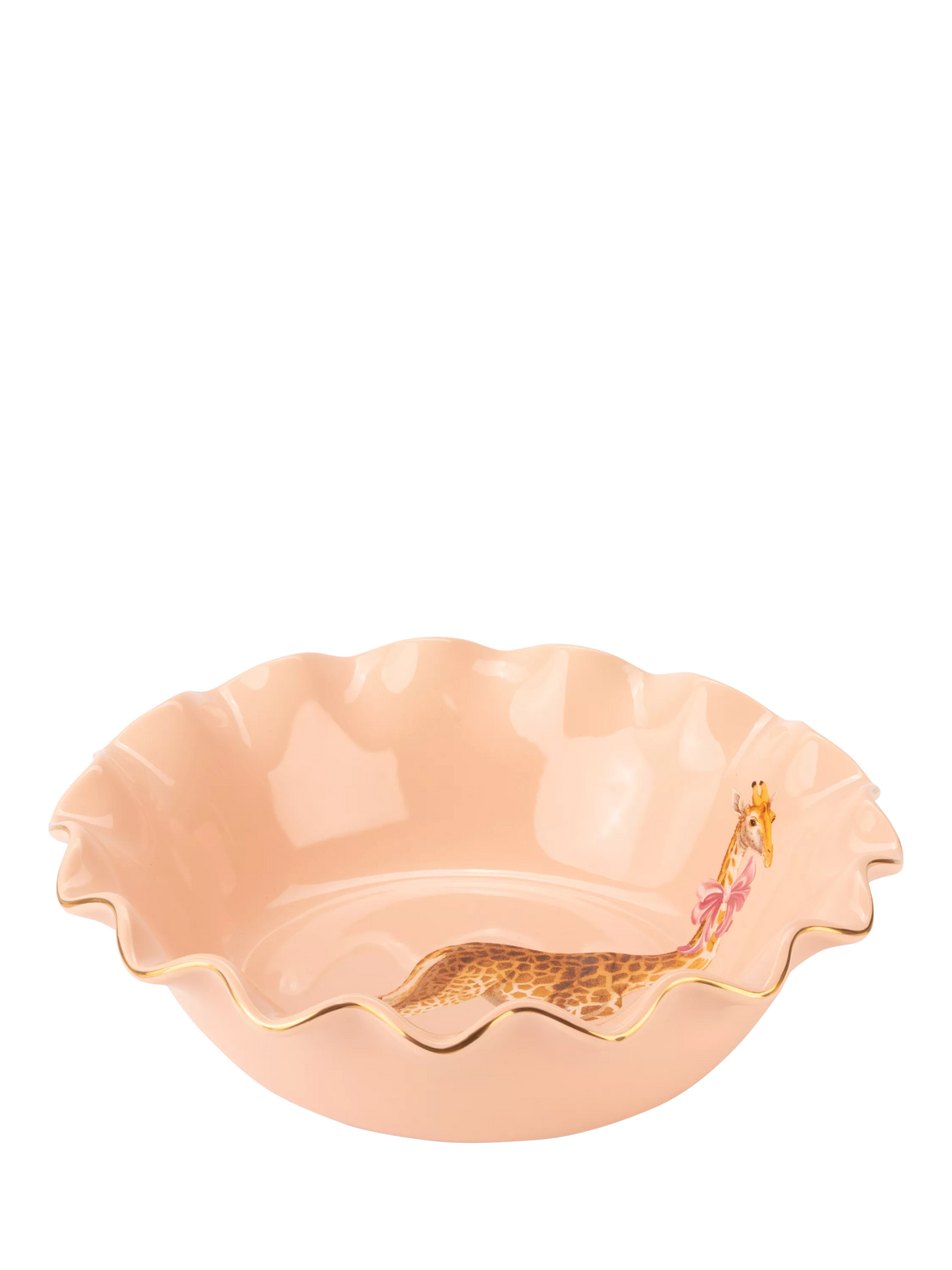 Yvonne Ellen giraffe bone china fruit bowl 28cm pink - British product