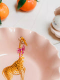Yvonne Ellen giraffe bone china fruit bowl 28cm pink - British product