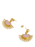 Ottoman Hands rose quartz earrings gold - British product