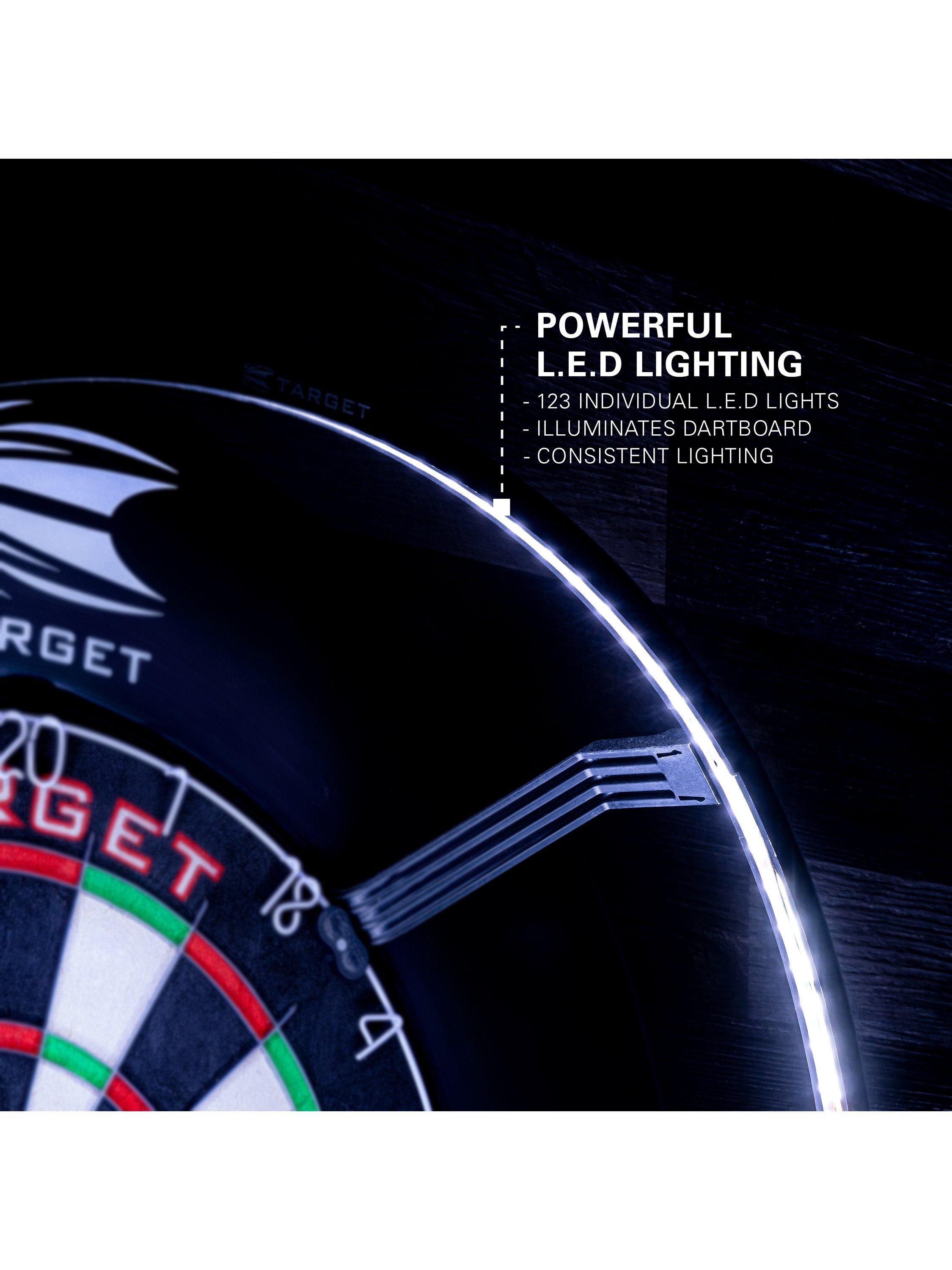 Target Darts Corona magnetic dartboard lighting system, imported from the UK