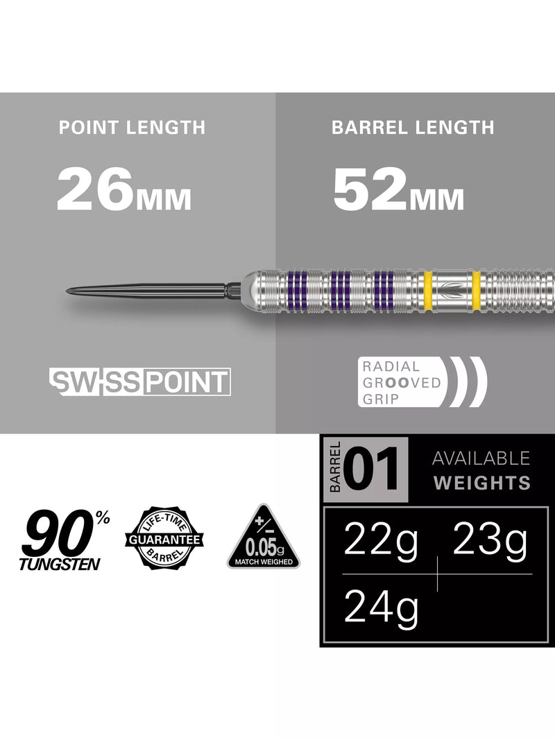 Target Darts Luke Littler Loadout steel tip darts 23g, UK version