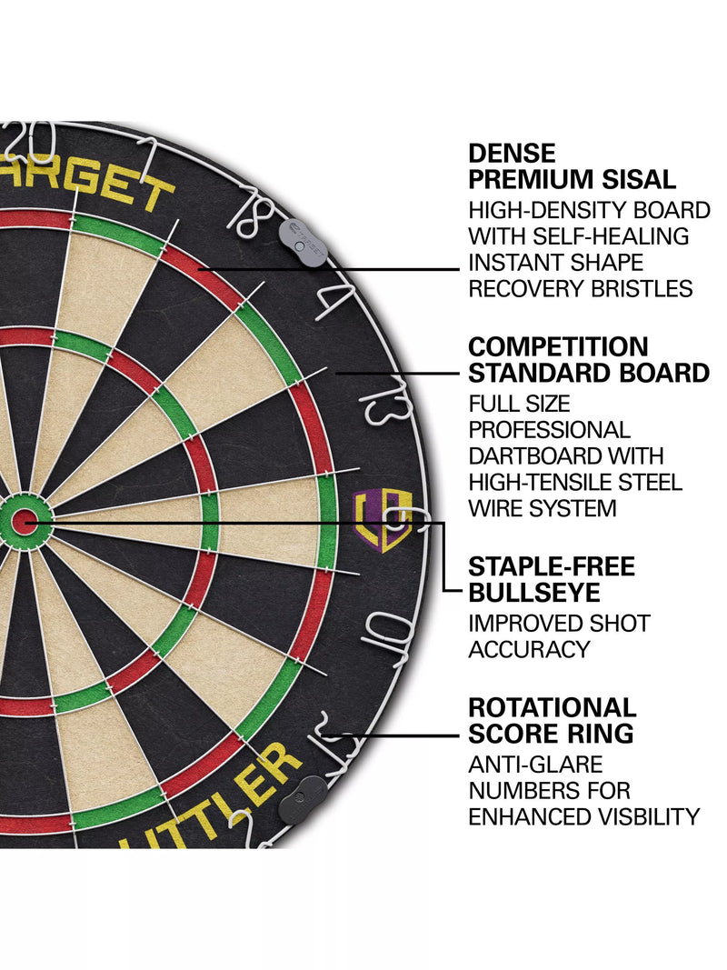 Target Darts Luke Littler dartboard cabinet set black (British brand)