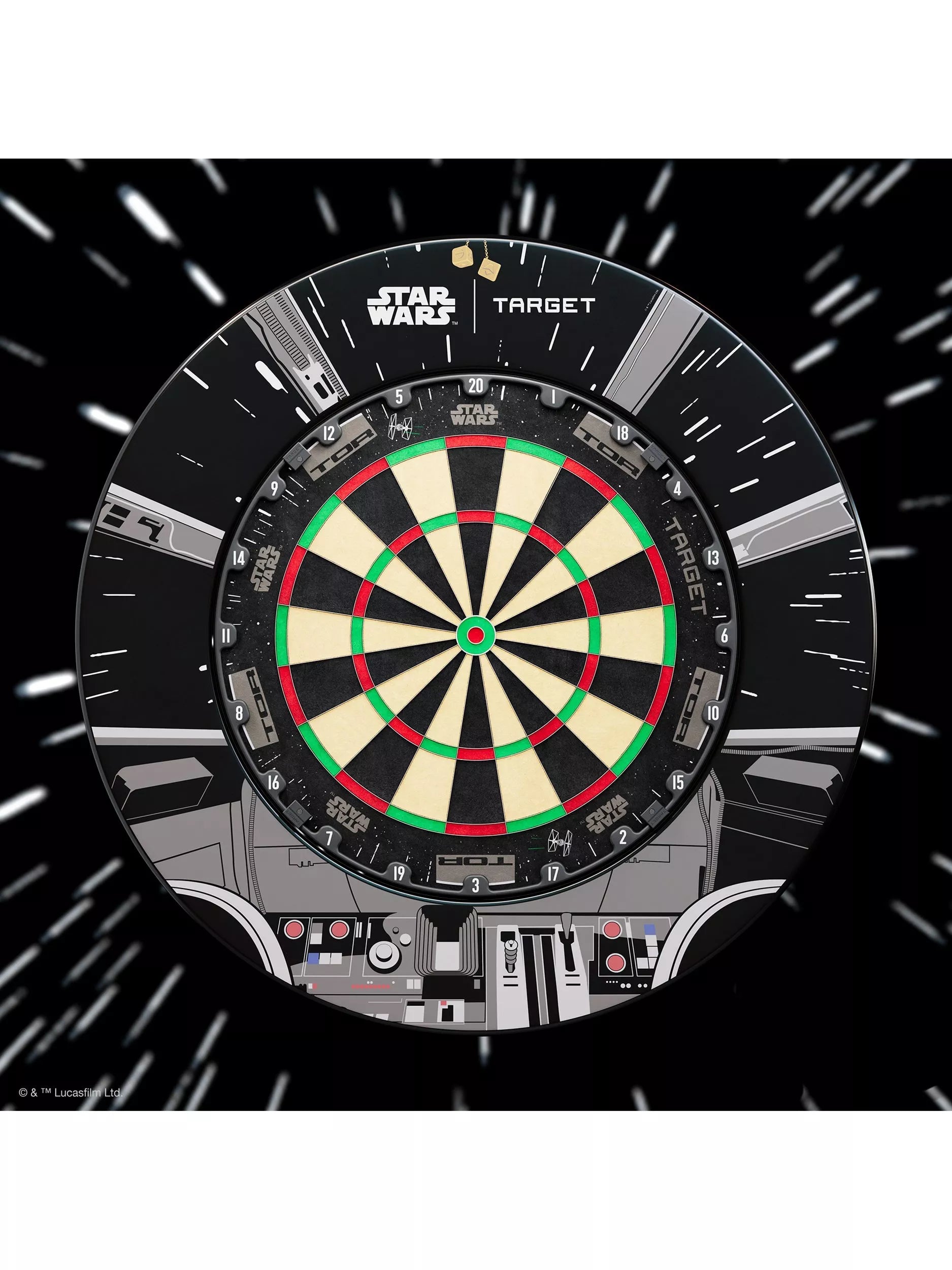 Target Darts Star Wars dartboard bundle with Millennium Falcon surround, UK version