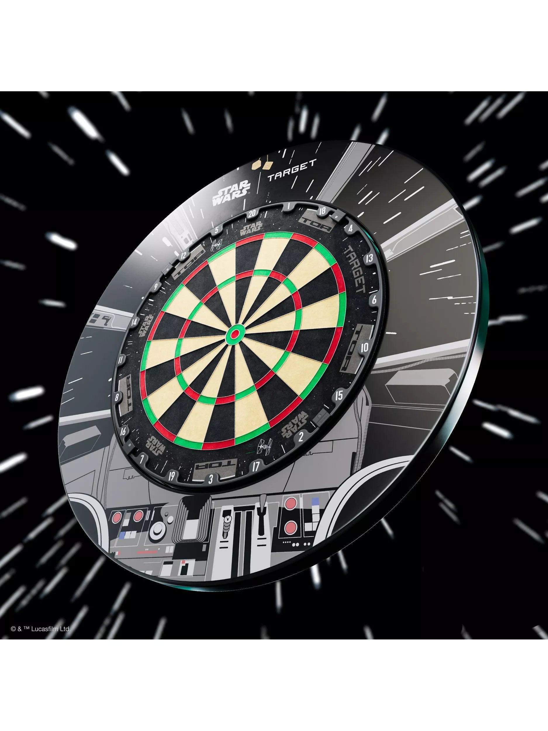 Target Darts Star Wars dartboard bundle with Millennium Falcon surround, UK version