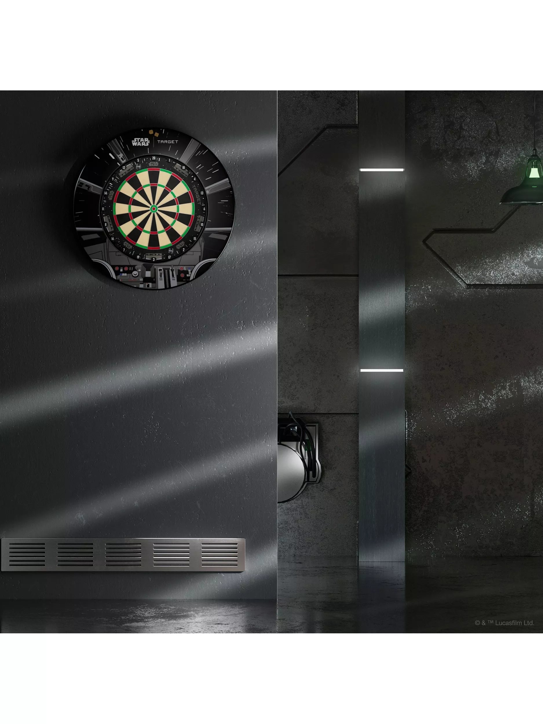 Target Darts Star Wars dartboard bundle with Millennium Falcon surround, UK version