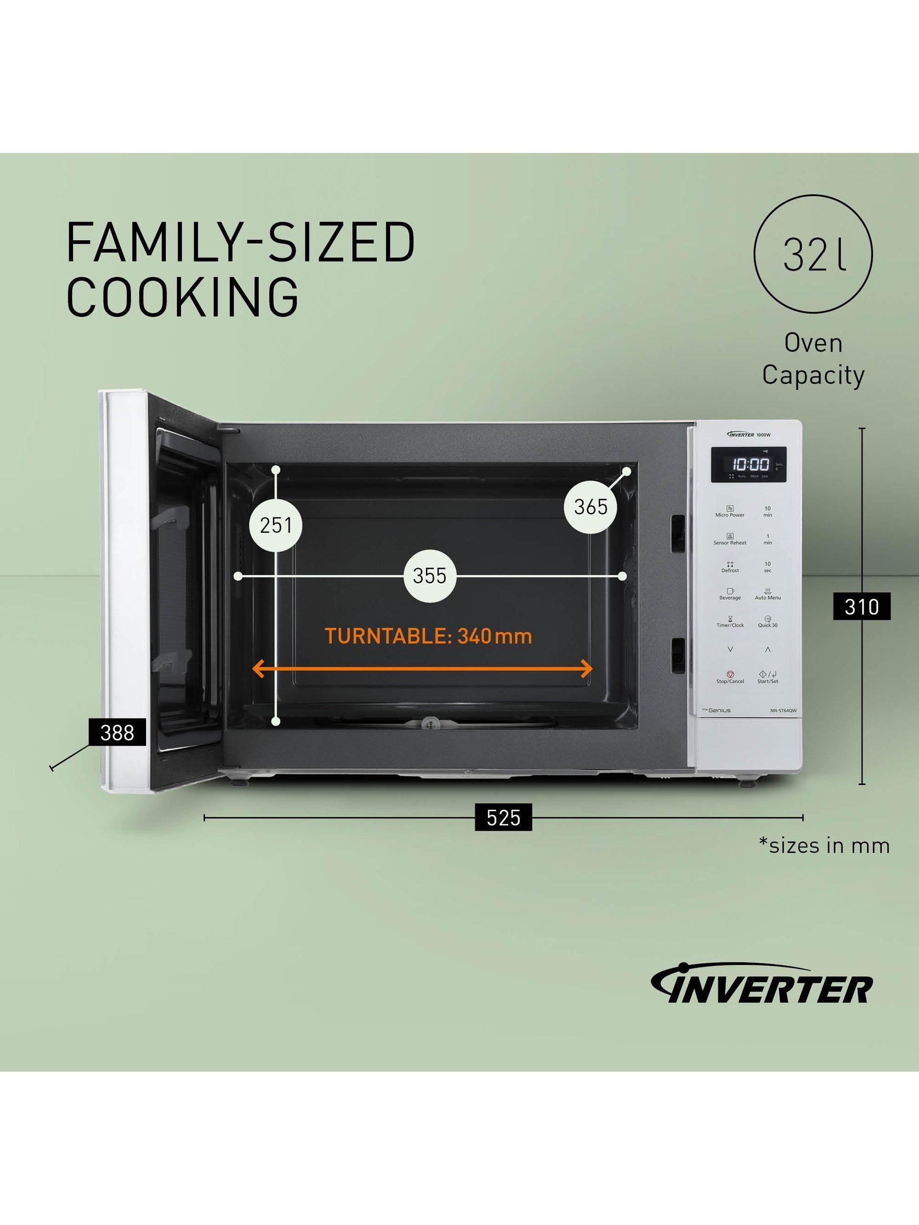 Panasonic white freestanding microwave 32L (British brand)