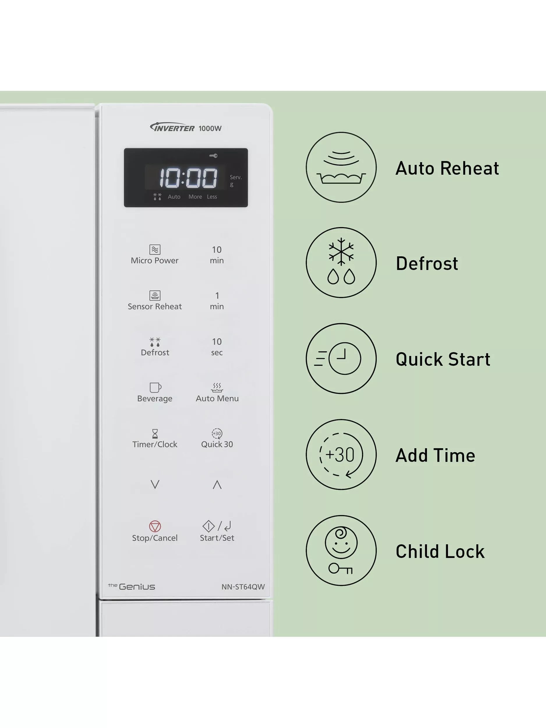 Panasonic white freestanding microwave 32L (British brand)