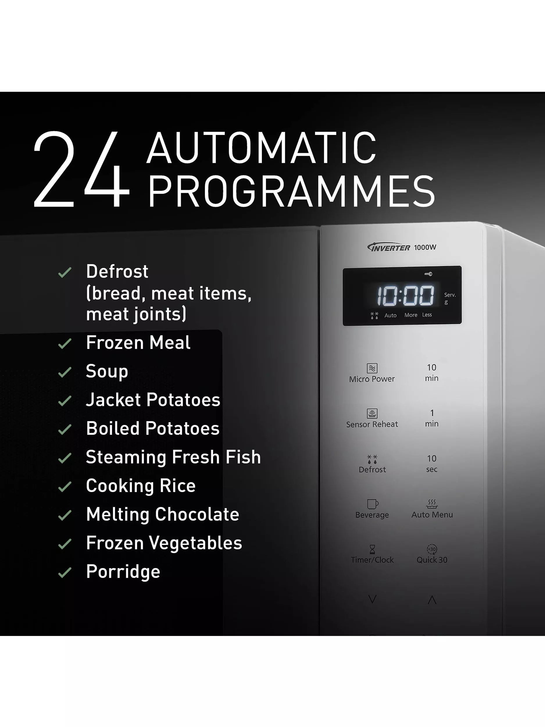 Panasonic white freestanding microwave 32L (British brand)